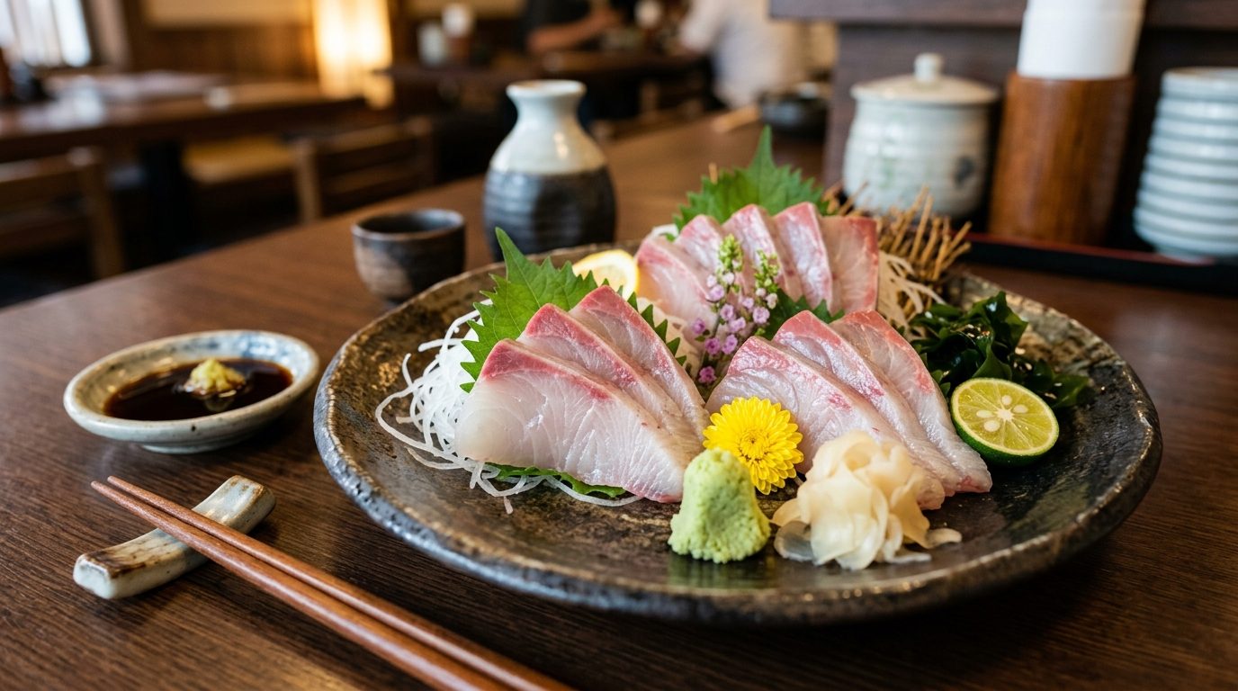 マダイ刺身と潮汁